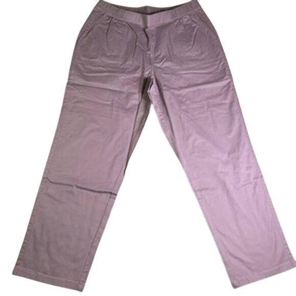 NWOT Denim & Co. Pull On Pants Womens Large EasyWear Twill Straight Leg Minimal - Picture 2 of 9
